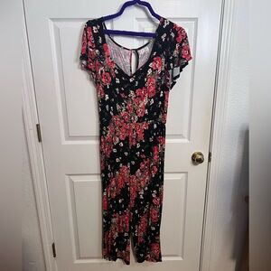 Maurices Black Floral jumpsuit